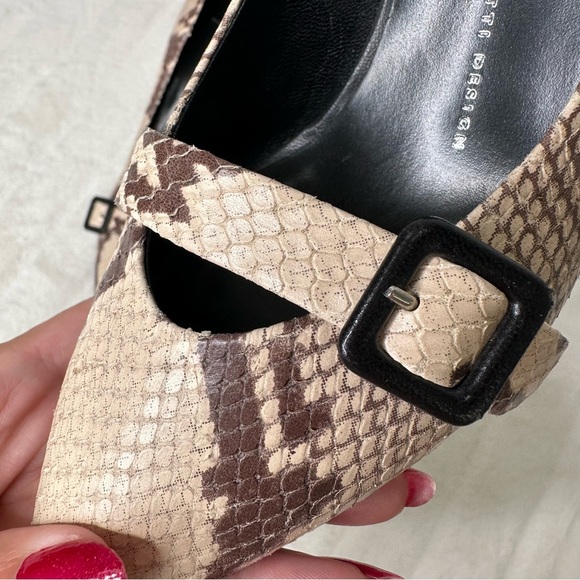 Giuseppe Zanotti 🎂 Snake embossed leather, top strap with contrast red heelSz37 - Picture 4 of 9